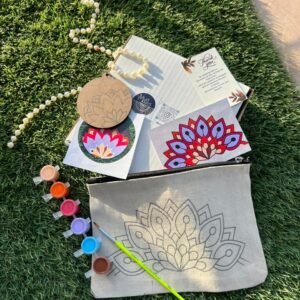 Handcrafted Mandala Lotus DIY Keychain and Bag Kit by Mud Moves — Hero View