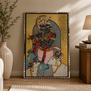 Handcrafted Shreenathji Pichwai Wall Art by Mud Moves — Hero View