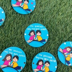 Handcrafted Best Brother Sister Handmade Fridge Magnet by Mud Moves — Hero View