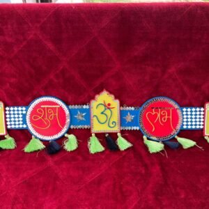 Handcrafted Blue Theme Shubh Labh Toran by Mud Moves — Hero View
