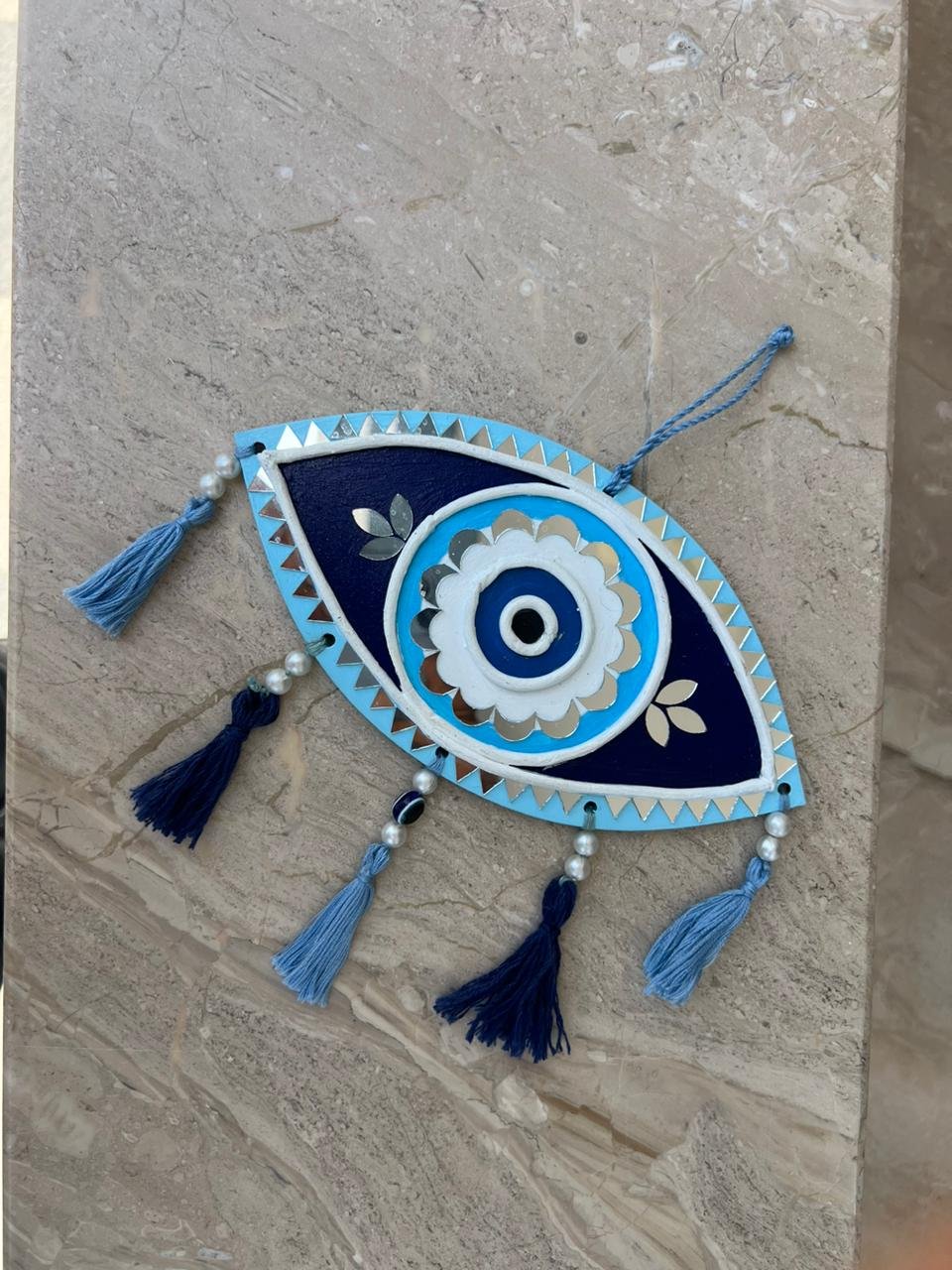 Handcrafted Evil Eye Hanging 10Inch by Mud Moves — Hero View