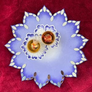 Handcrafted Flower Tilak Platter by Mud Moves — Hero View