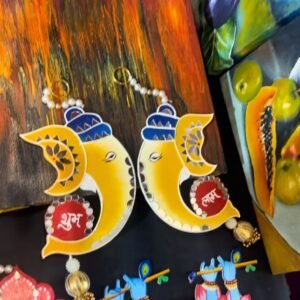Handcrafted Ganesha Shubh Labh Festive Hanging Set by Mud Moves — Hero View