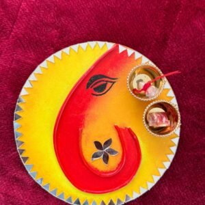 Handcrafted Ganesha Tilak Platter by Mud Moves — Hero View