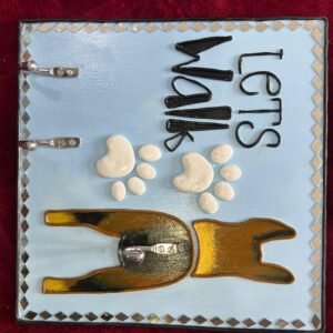 Handcrafted Lets Walk Leash Holder by Mud Moves — Hero View
