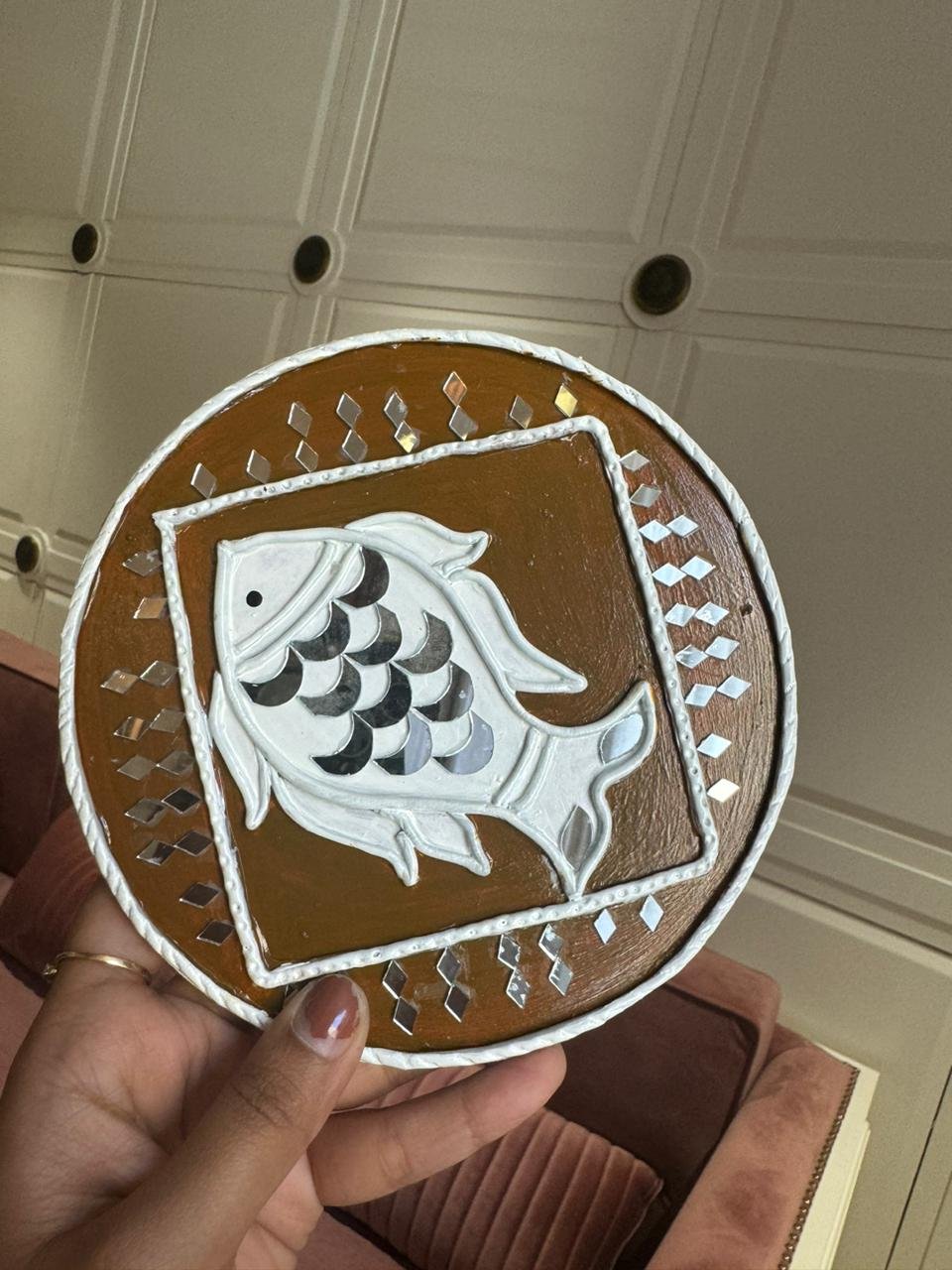 Mud Moves Little Wall Plates — Close-Up Detail | Handmade Indian Decor