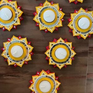 Handcrafted Lotus Petal T-Light by Mud Moves — Hero View