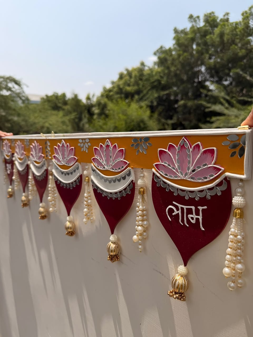 Paan Shaped Toran Bandarwal 42 Inch — Handcrafted by Mud Moves | Festive Door Decor