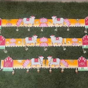 Pichwai Theme Toran Bandarwal 4 ft 48 Inch — Large Handmade Toran by Mud Moves | Grand Door Decor