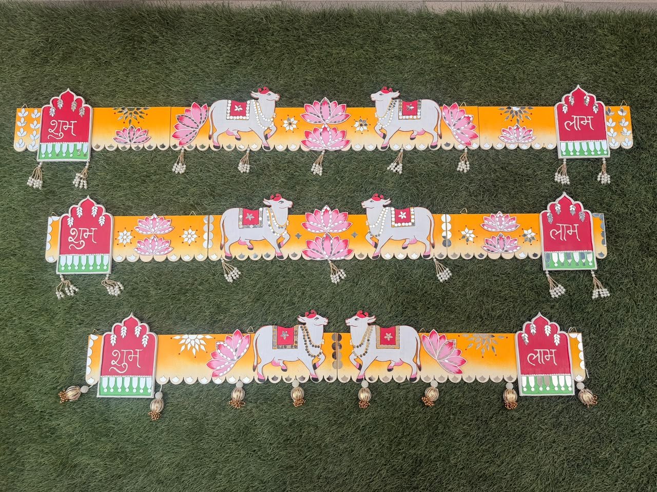 Pichwai Theme Toran Bandarwal 4 ft 48 Inch — Large Handmade Toran by Mud Moves | Grand Door Decor