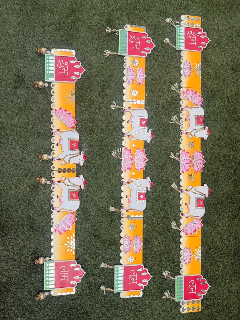 Pichwai Theme Toran Bandarwal 3 ft 36 Inch — Handmade by Mud Moves | Diwali Door Decoration