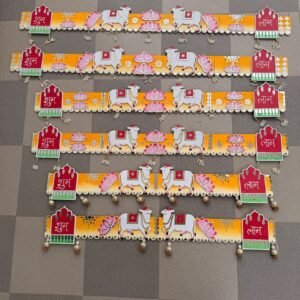 Pichwai Theme Toran Bandarwal 3 ft 6 in 42 Inch — Handcrafted by Mud Moves | Festive Door Decor