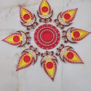 Handcrafted Red Deepak Set by Mud Moves — Hero View