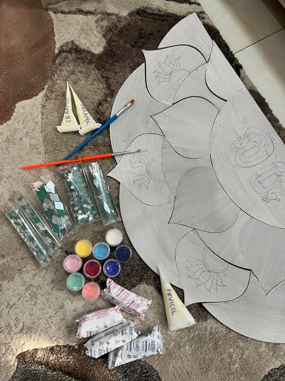 Handcrafted Semi Circle Rangoli DIY Kit by Mud Moves — Hero View