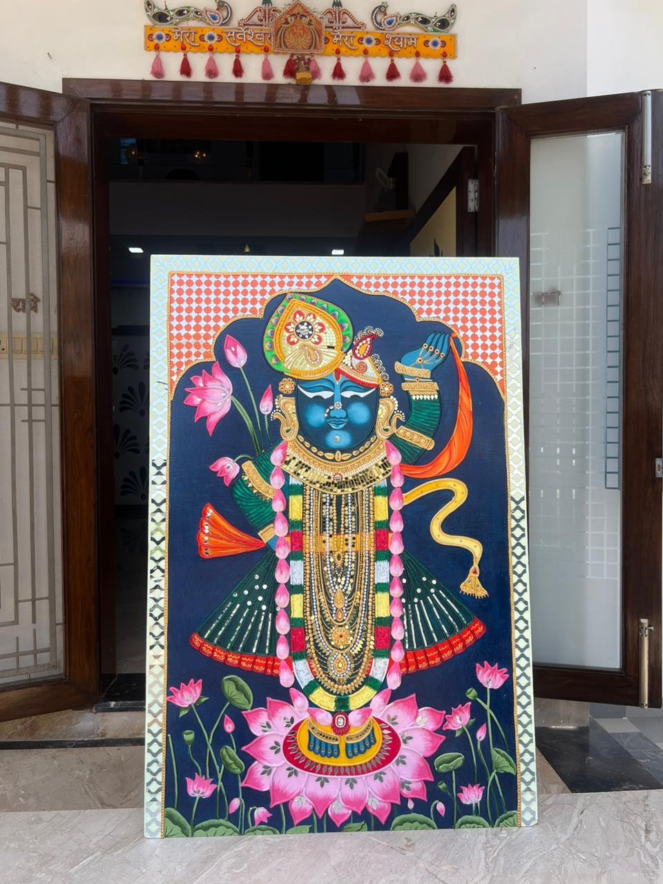 Shreenathji Pichwai Wall Art — Premium Indian Sacred & Divine Art Decor by Mud Moves