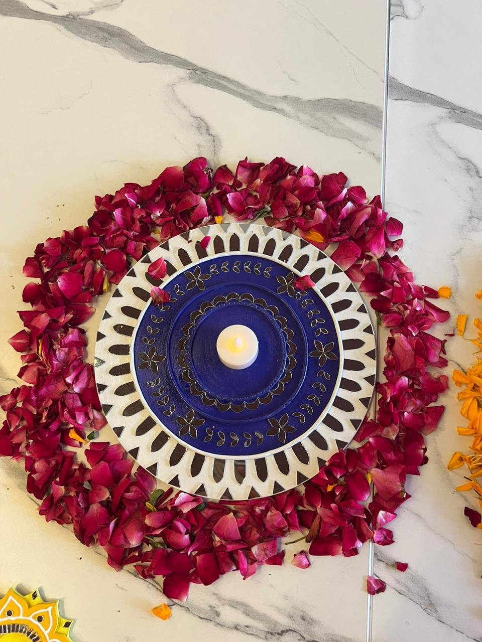 Handcrafted Shubh Chakra Blue by Mud Moves — Hero View