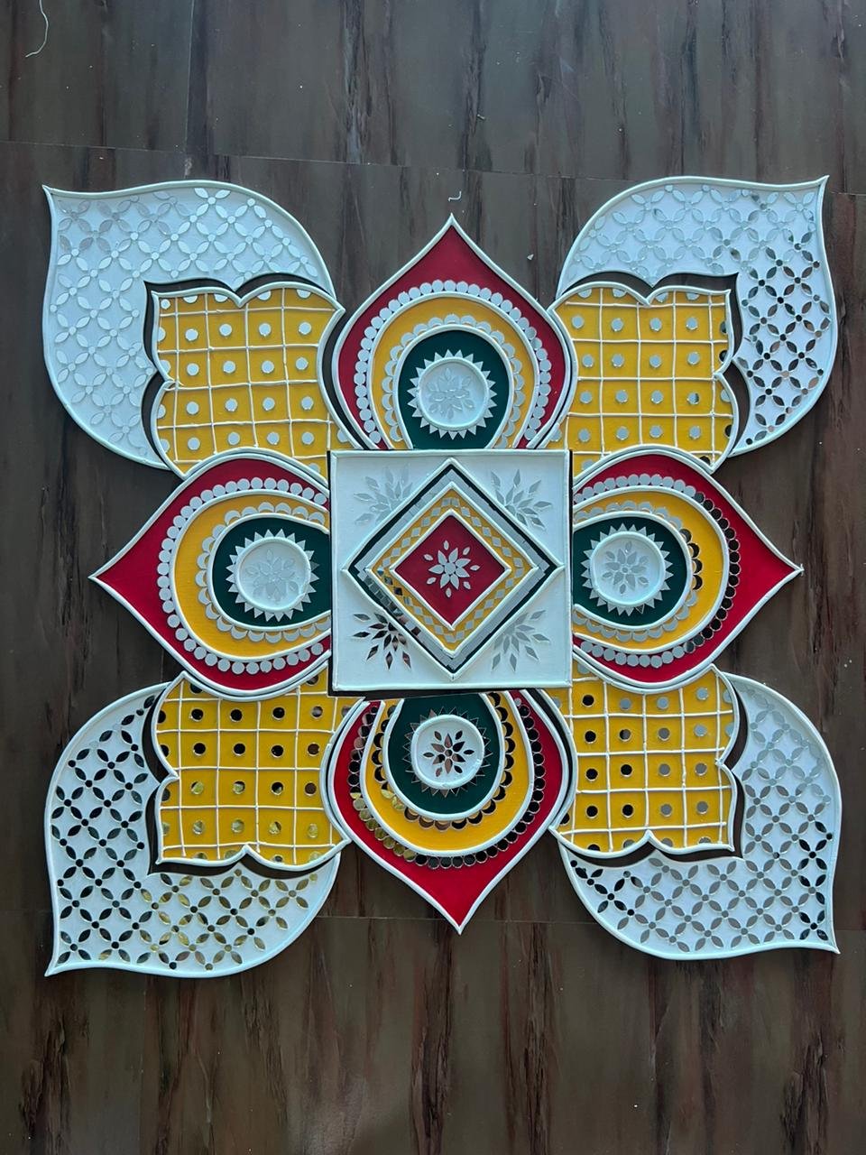 Square Traditional — Premium Indian Rangoli Decor by Mud Moves