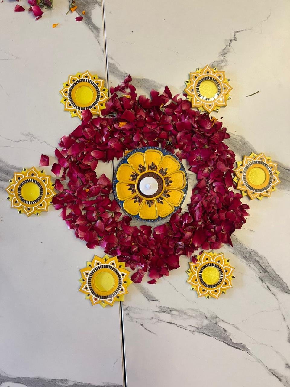 Handcrafted Sunflower With T-Light by Mud Moves — Hero View