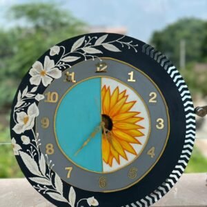 Handcrafted Textured Wall Clock by Mud Moves — Hero View