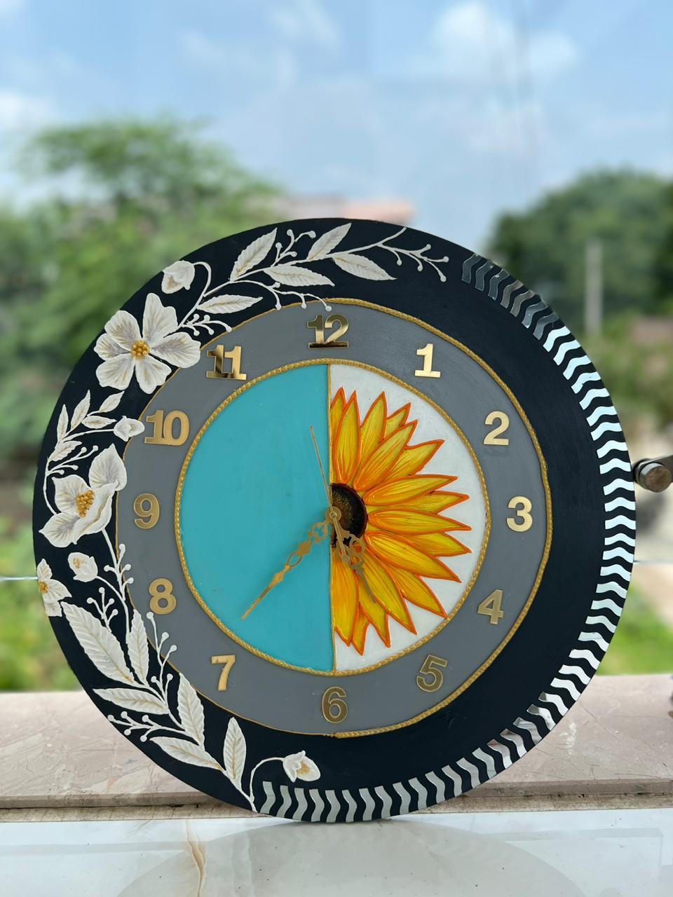 Handcrafted Textured Wall Clock by Mud Moves — Hero View