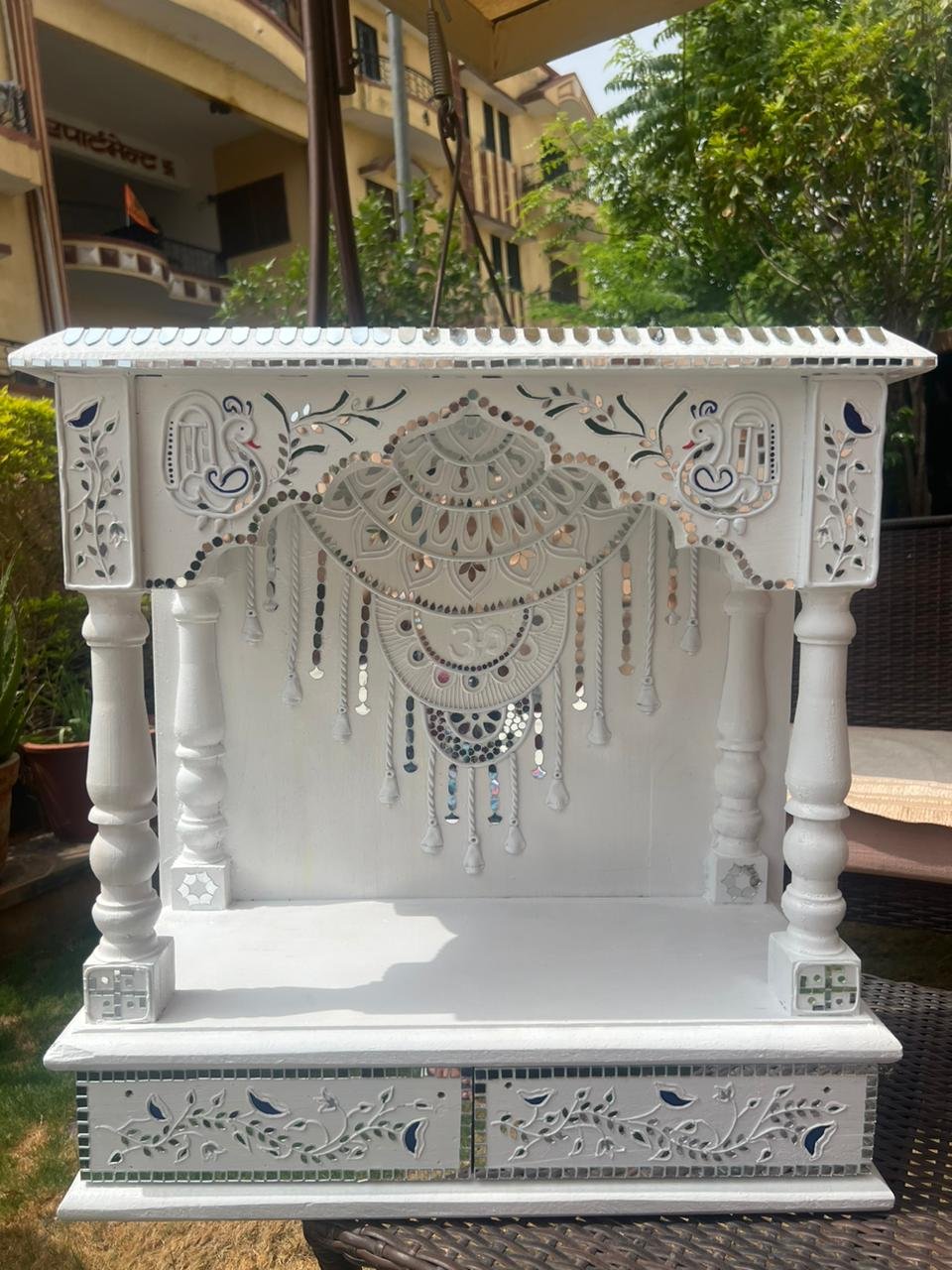 Handcrafted Wooden Puja Ghar by Mud Moves — Hero View